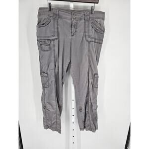 Vtg Sonoma Life + Style Womens Sz 16 Cargo Pants Light Gray Straight Leg